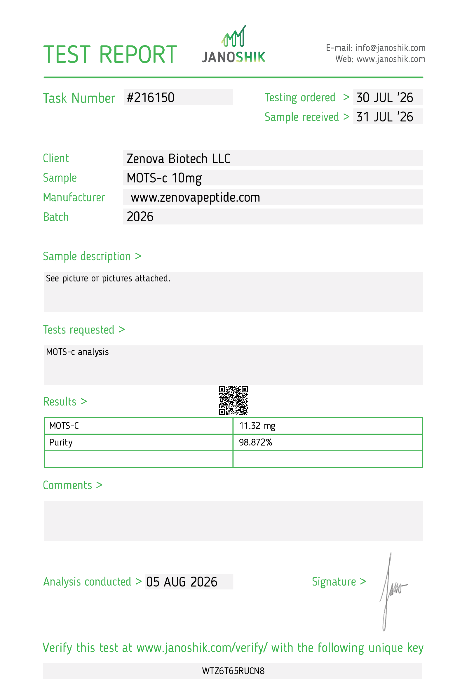 Test Report #216150